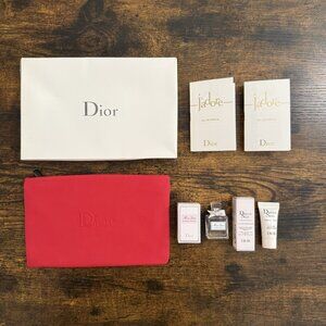DIOR Beauty Red and Black Metal Zipper Pouch New - Limited Edition
